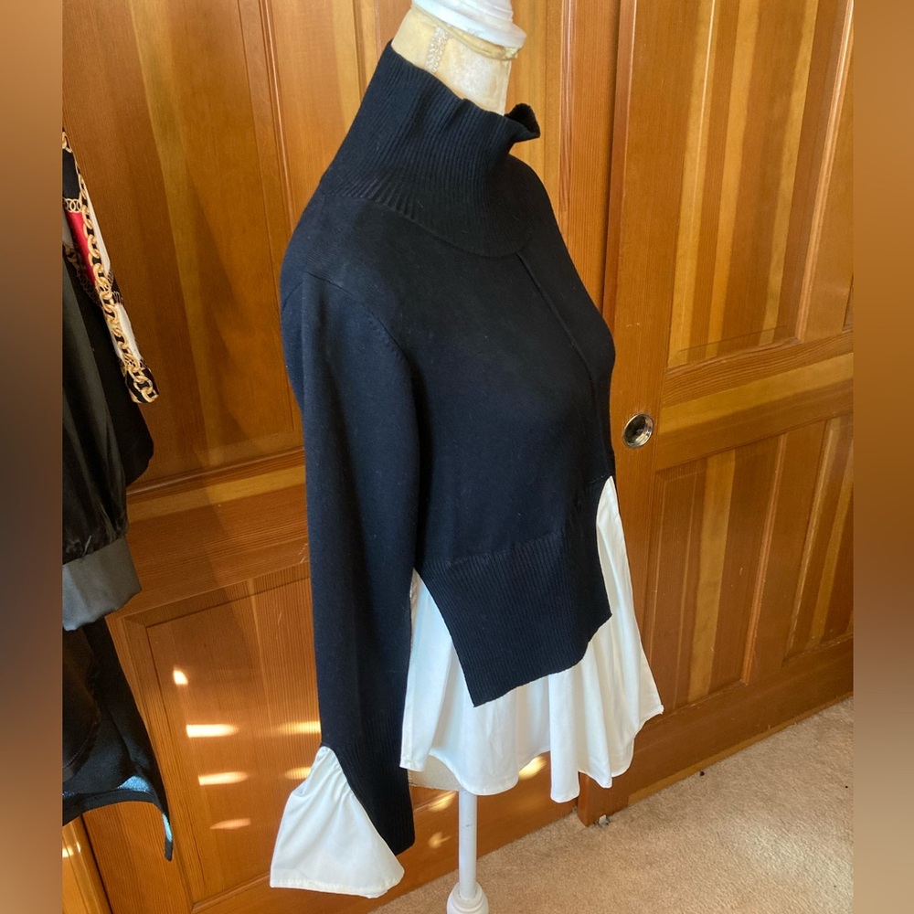 Couture Two Tone Ruffle Hem Sweater - Picture 14 of 16